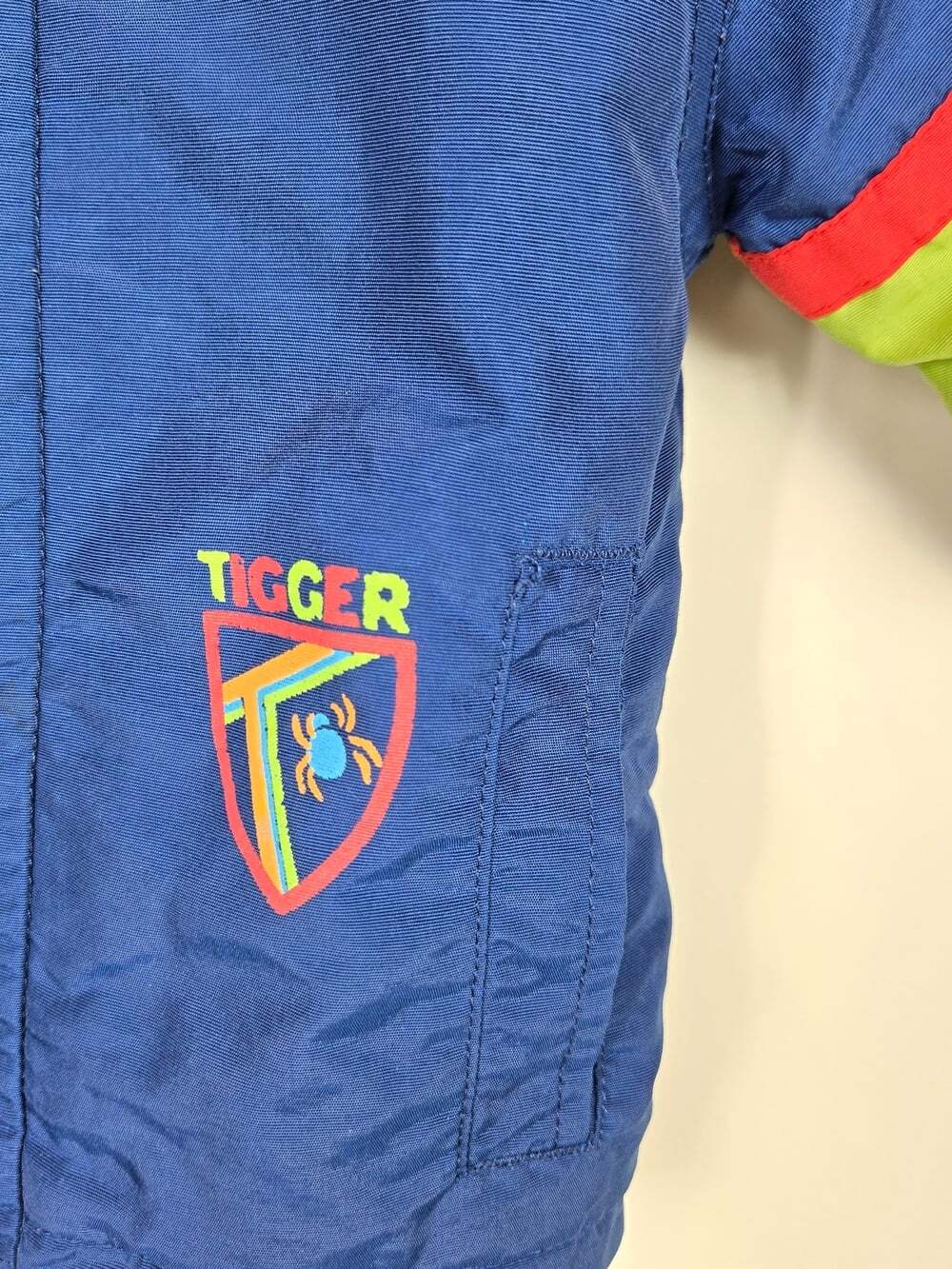 Vintage Disney Tigger Jacket 12M Winnie the Pooh Y2K Colorblock Hooded Coat - Picture 4 of 10